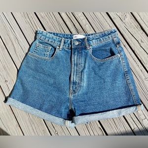 ZARA mom denim shorts
